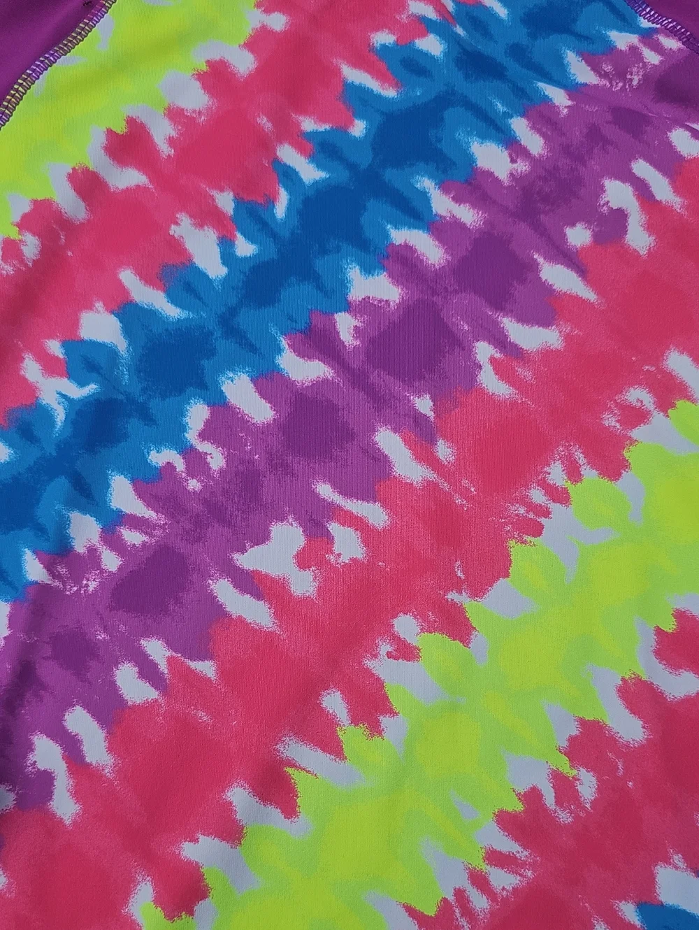 Lands' End Purple Long Sleeve Rash Guard Pink Tie Dye Swim Youth Girls 6 Water